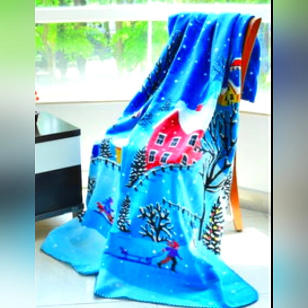 Homes, kids on the Shed and Snow Themed Throw Blanket